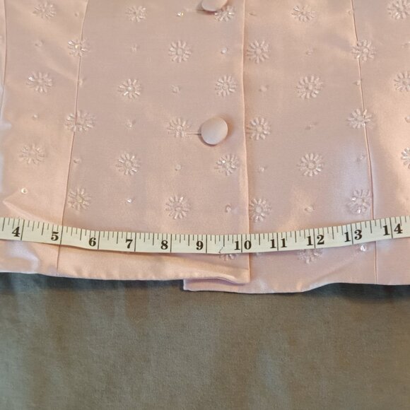 Rickie Freeman for TJ Nites Retro Beaded Blazer Jacket Beaded Blush Pink… - Picture 6 of 11